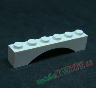 Lego most oblouk nízký 1x6 - bílý