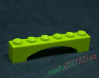 Lego most oblouk nízký 1x6 - lime