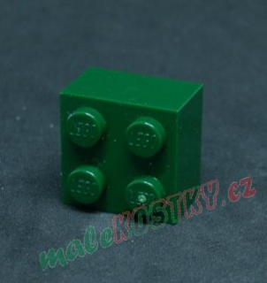 Lego kostička 2x2 tmavě zelená