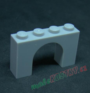 Lego most oblouk  1 x 4 x 2  - světle šedý - light gray