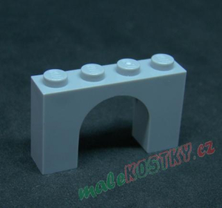 Lego most oblouk  1 x 4 x 2  - světle šedý - light bluish gray