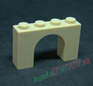 Lego most oblouk  1 x 4 x 2  - béžový