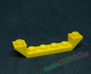 Lego destička šikmá inverted 6x1 žlutá