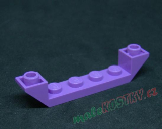 Lego destička šikmá inverted 6x1 středně levandulová