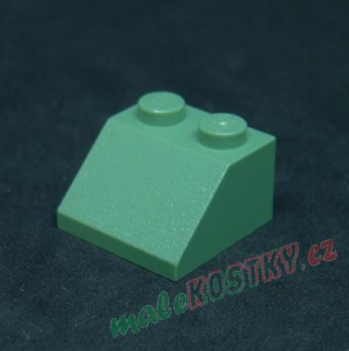 Lego šikmá kostka 45 2x2 sand green