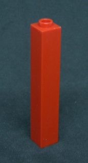 Lego kostka vysoká 1x1x5 - červená