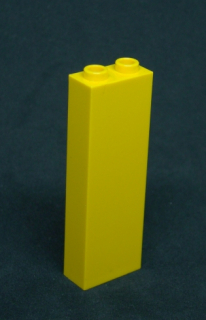 Lego kostka vysoká 1x2x5 - žlutá