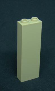 Lego kostka vysoká 1x2x5 - béžová