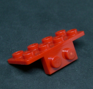 Lego destička speciální 1 x 2 - 2 x 4 - červená
