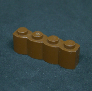 Lego kostička 1x4 - Palisáda - hnědá - reddish brown
