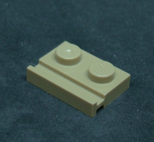 Lego destička speciální s drážkou - tmavě béžová