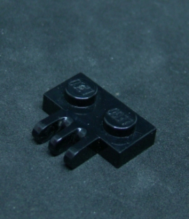 Lego destička speciální pant 1x2 se 3 zuby - černá