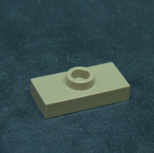 Lego destička s pinem uprostřed - tmavě béžová
