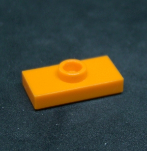Lego destička s pinem uprostřed - oranžová
