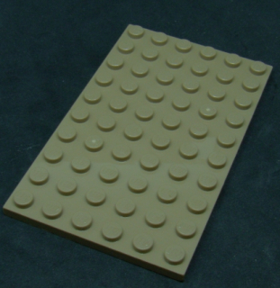 Lego destička 6x10 tmavě béžová