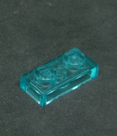 Lego destička 1x2 průhledná světle modrá