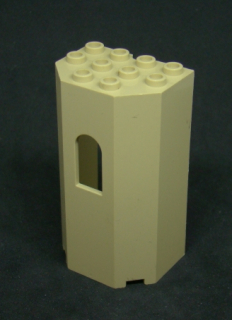 Lego zeď věže 3 x 4 x 6 s oknem - béžová