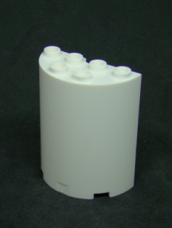 Lego válec poloviční 2x4x4 - bílý