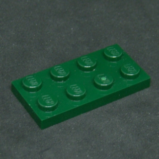 Lego destička 2x4 tmavě zelená