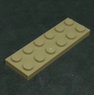 Lego destička 2x6 tmavě béžová