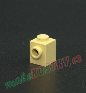 Lego kostička 1x1 s nopem na jedné straně - béžová