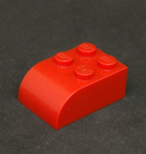 Lego kostička zakulacená 2x3 - červená