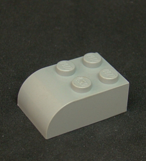 Lego kostička zakulacená 2x3 - světle šedá - light gray