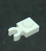 Lego destička speciální 1x1 s klipem - bílá