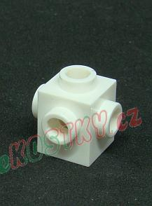 Lego kostička 1x1 s nopem na čtyřech stranách bílá