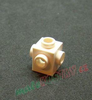 Lego kostička 1x1 s nopem na čtyřech stranách béžová