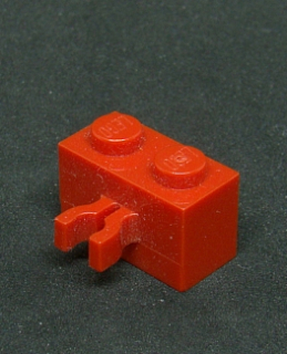Lego kostička s klipem 1x2 - červená