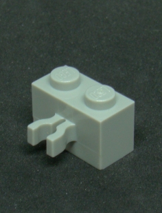 Lego kostička s klipem 1x2 - světle šedá - light gray
