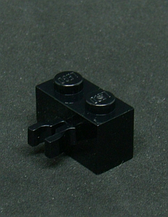 Lego kostička s klipem 1x2 - černá
