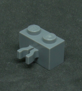 Lego kostička s klipem 1x2 - tmavě šedá - dark bluish gray