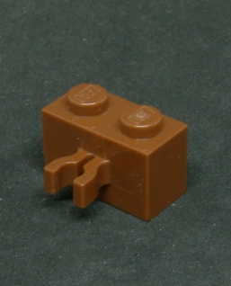 Lego kostička s klipem 1x2 - hnědá - reddish brown