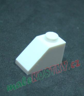 Lego šikmá kostka 45° 2x1 bílá 