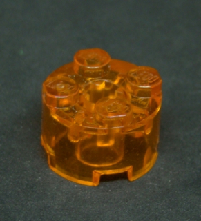 lego kostička kulatá 2x2 průhledná oranžová