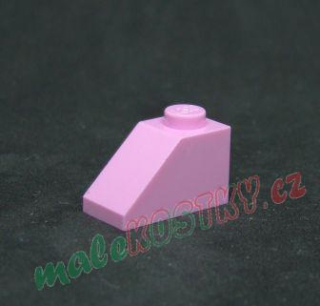 Lego šikmá kostka 45 2x1 jasně světle růžová