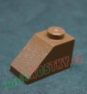 Lego šikmá kostka 45° 2x1 hnědá - reddish brown
