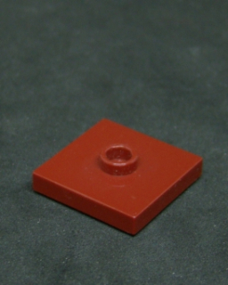 Lego destička hladká s nopem 2x2 - tmavě červená