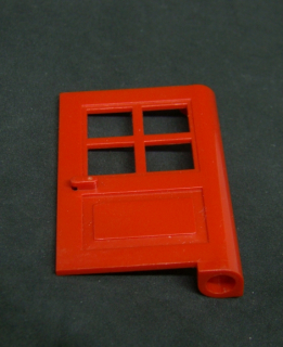 Lego dveře 1x4x5 s okny - červené
