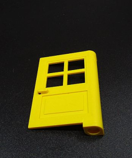 Lego dveře 1x4x5 s okny - žluté