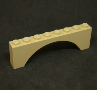 Lego most oblouk  1x8x2 - béžový