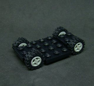 Lego podvozek s koly - 4x7x2/3 - černý