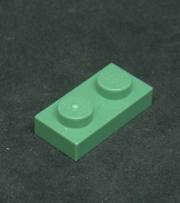 Lego destička 1x2 - pískově zelená - sand green