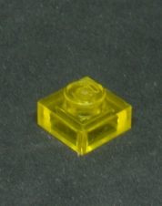 Lego destička 1x1 průhledná žlutá