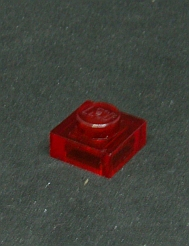 Lego destička 1x1 průhledná červená