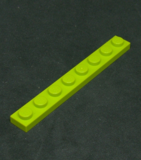 Lego destička 1x8 zelená - lime