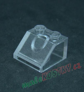Lego šikmá kostka 45° 2x2 průhledná bílá