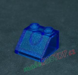 Lego šikmá kostka 45° 2x2 průhledná tmavě modrá